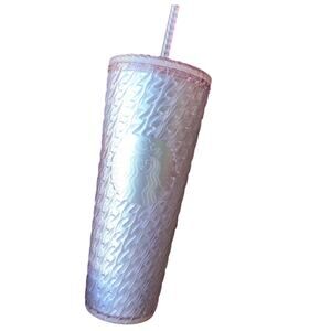 Starbucks 2024 Light Pink Matte Chain Link Tumbler 24 Oz Venti